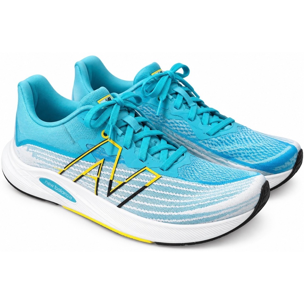 New Balance FuelCell Rebel v2 Blue White Yellow Running Shoes Womens 8.5